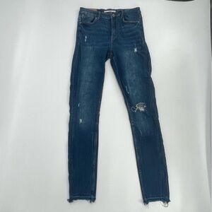 Zara Distressed Raw Hem Skinny Jeans Size 6 Women's